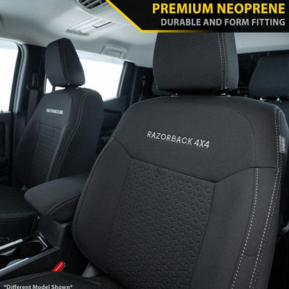 Razorback 4x4 - Toyota Hilux 8th Gen - Workmate - GP6 Premium Neoprene 2x Front Row Seat Covers (Made to Order)