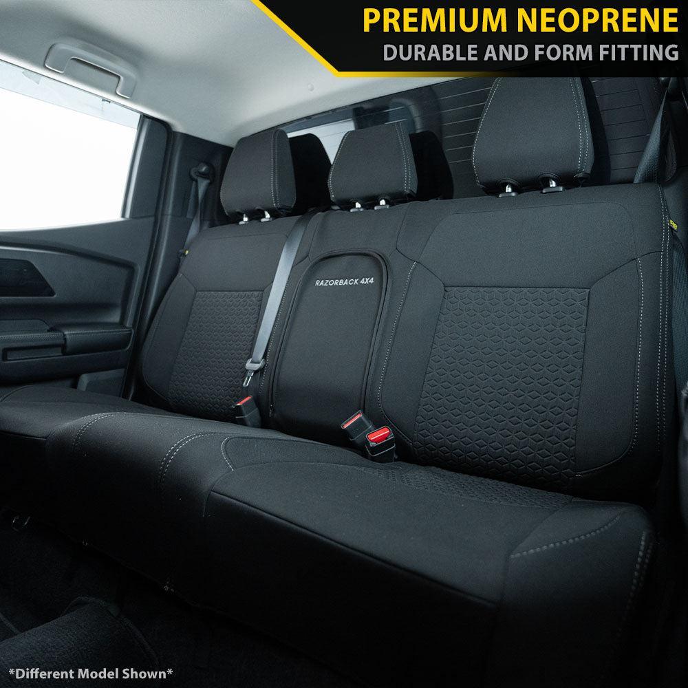 Razorback 4x4 - Toyota Landcruiser 300 Series - GXL Post-Facelift - GP6 Premium Neoprene 2nd Row Seat Covers (Made To Order)