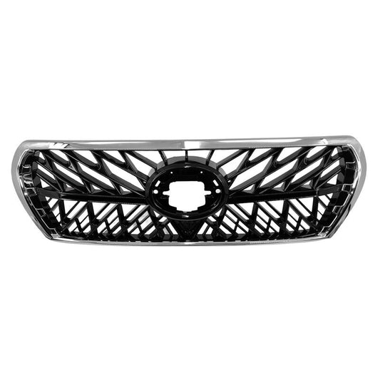 Front Grille Gloss Black with Chrome - Suitable For Toyota Landcruiser 200 Series Wagon 08/2007-10/2015