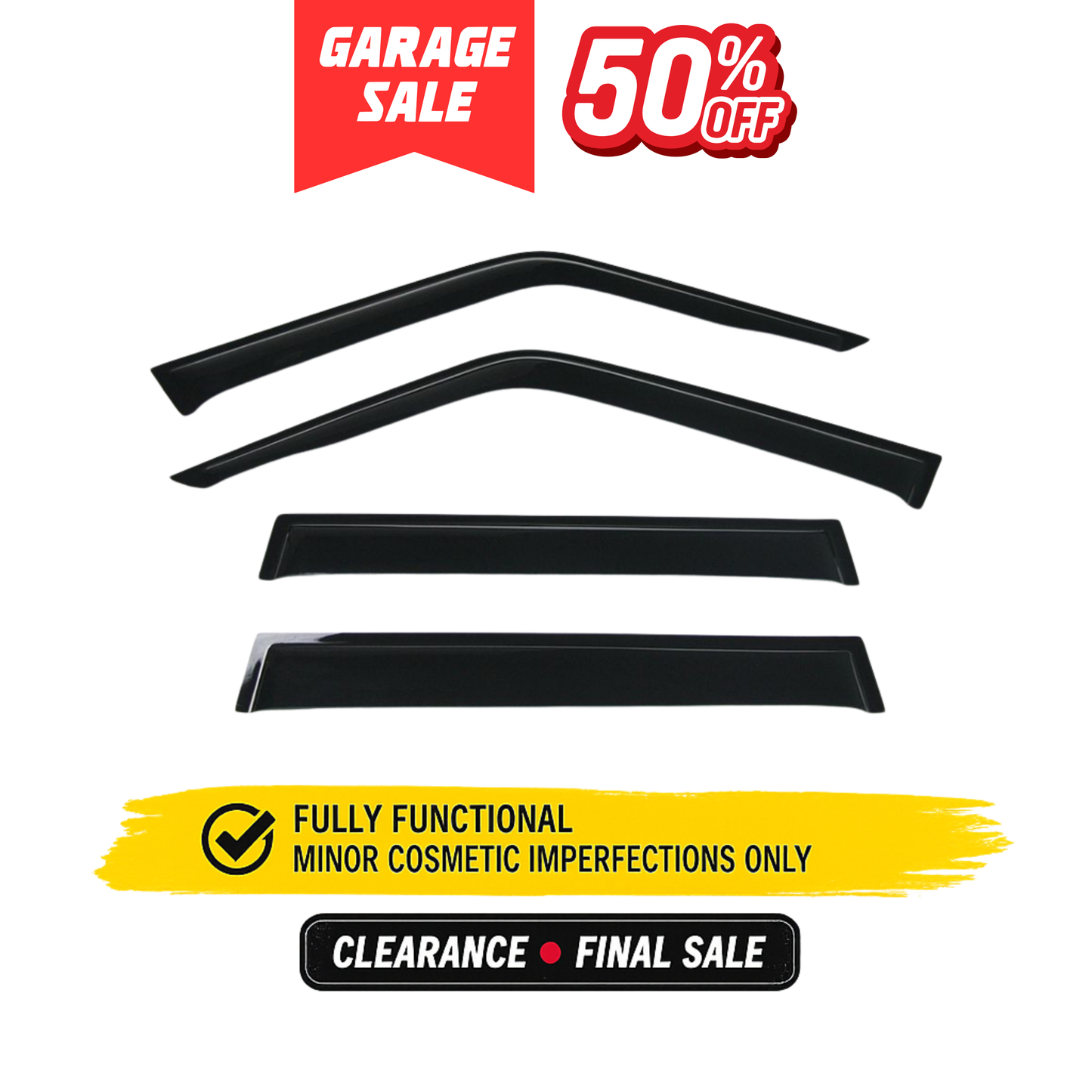 OCAM Weather Shields (4pce) - Suitable for use with 70 Series LandCruiser 2007-ON - GS-45