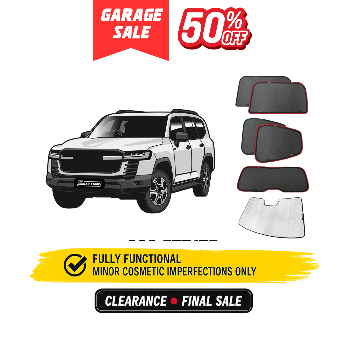 Suits Toyota LandCruiser 300 Series | Lexus LX Car Window Shades (J300, J310; 2021-Present) - GS-73