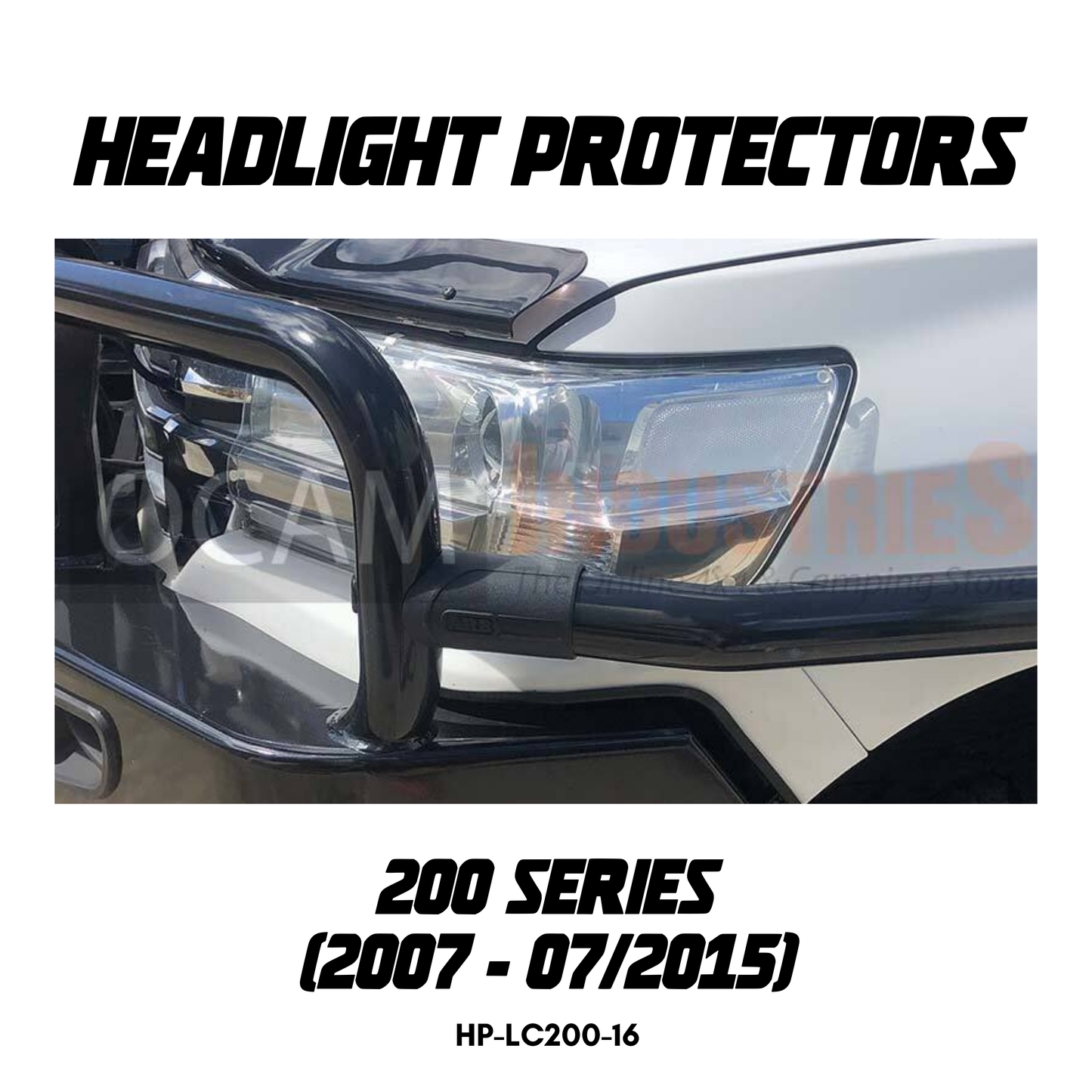 OCAM Headlight Protectors for Toyota Landcruiser 200 Series 08/2015-Current, Lamp Covers GXL ONLY