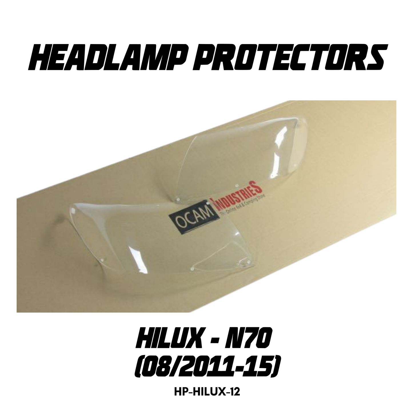 OCAM Headlight Headlamp Protectors for Toyota Hilux N70 Aug 2011-15 Lamp Covers