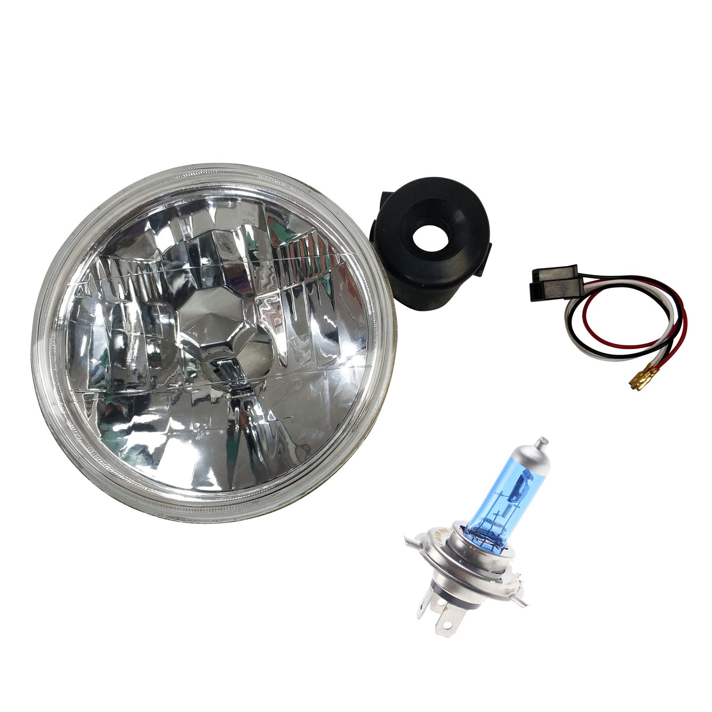 H4 Headlight Conversion Kit (Pair) 2 x 7" Round 60/55W Halogen