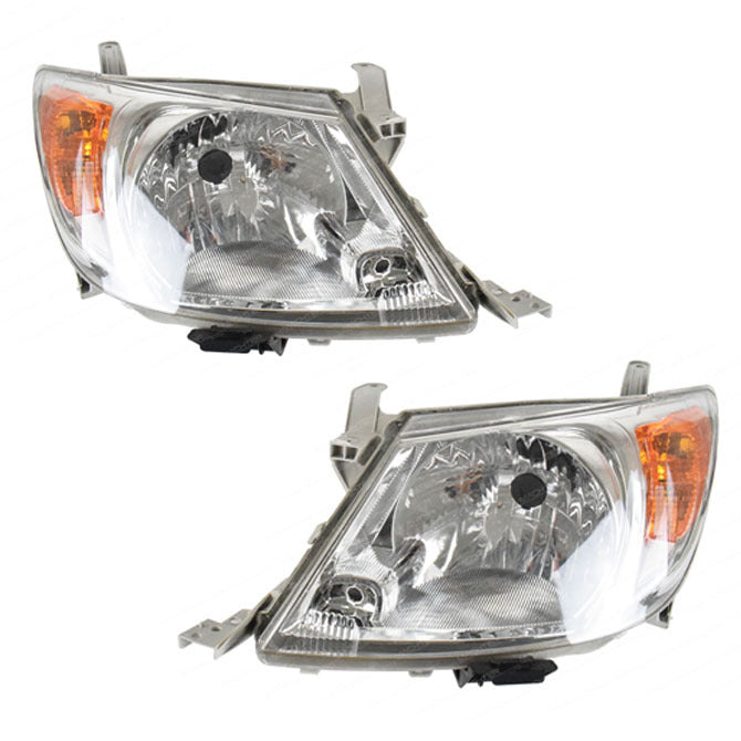 Headlights (Pair) - Suitable For Toyota Hilux GGN15R GGN25R KUN16R KUN26R TGN16R (02/2005-07/2008)
