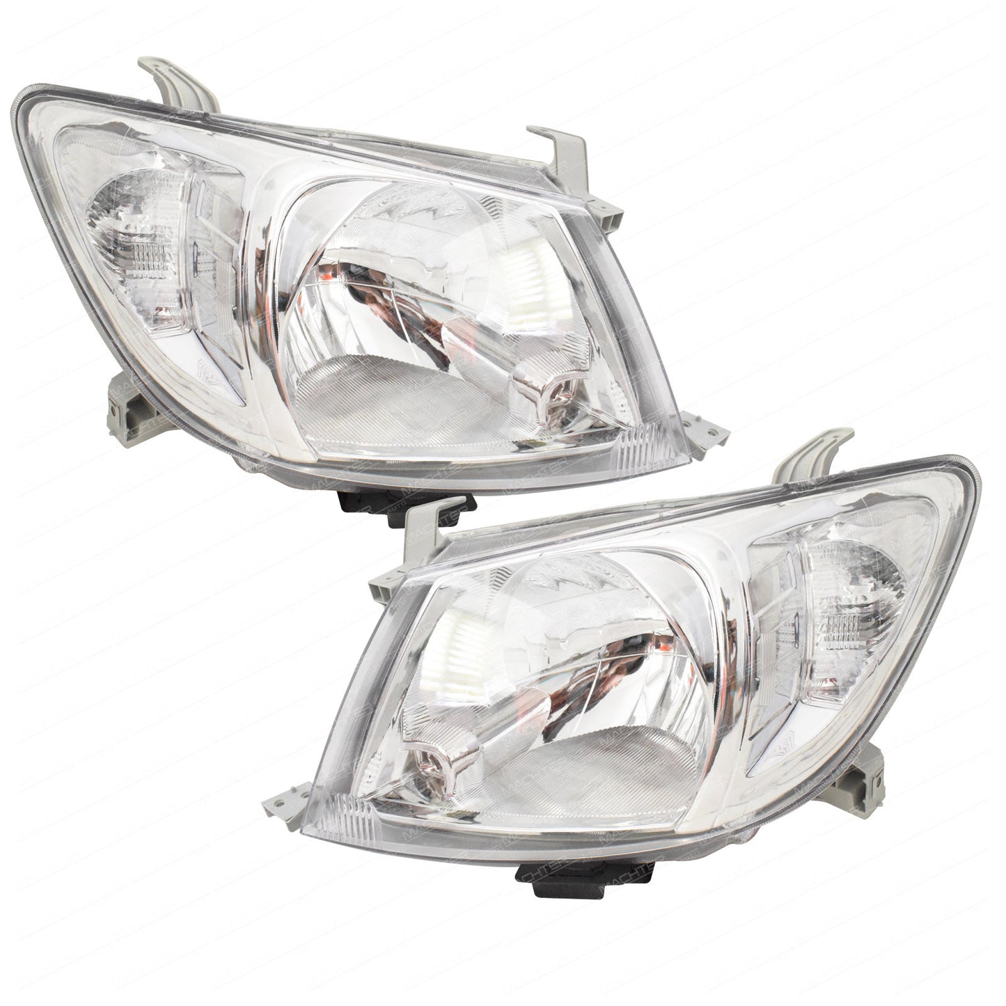 Headlights (Pair) Chrome - Suitable For Toyota Hilux TGN KUN GGN 2WD & 4WD (2005-2012)