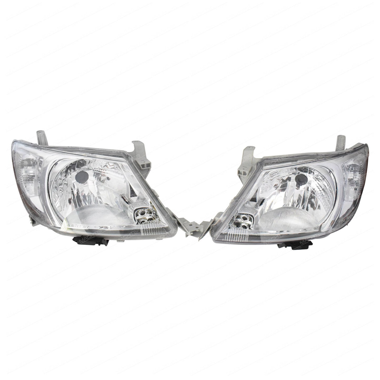 Headlights (Pair) Chrome - Suitable For Toyota Hilux TGN KUN GGN 2WD & 4WD (2005-2012)