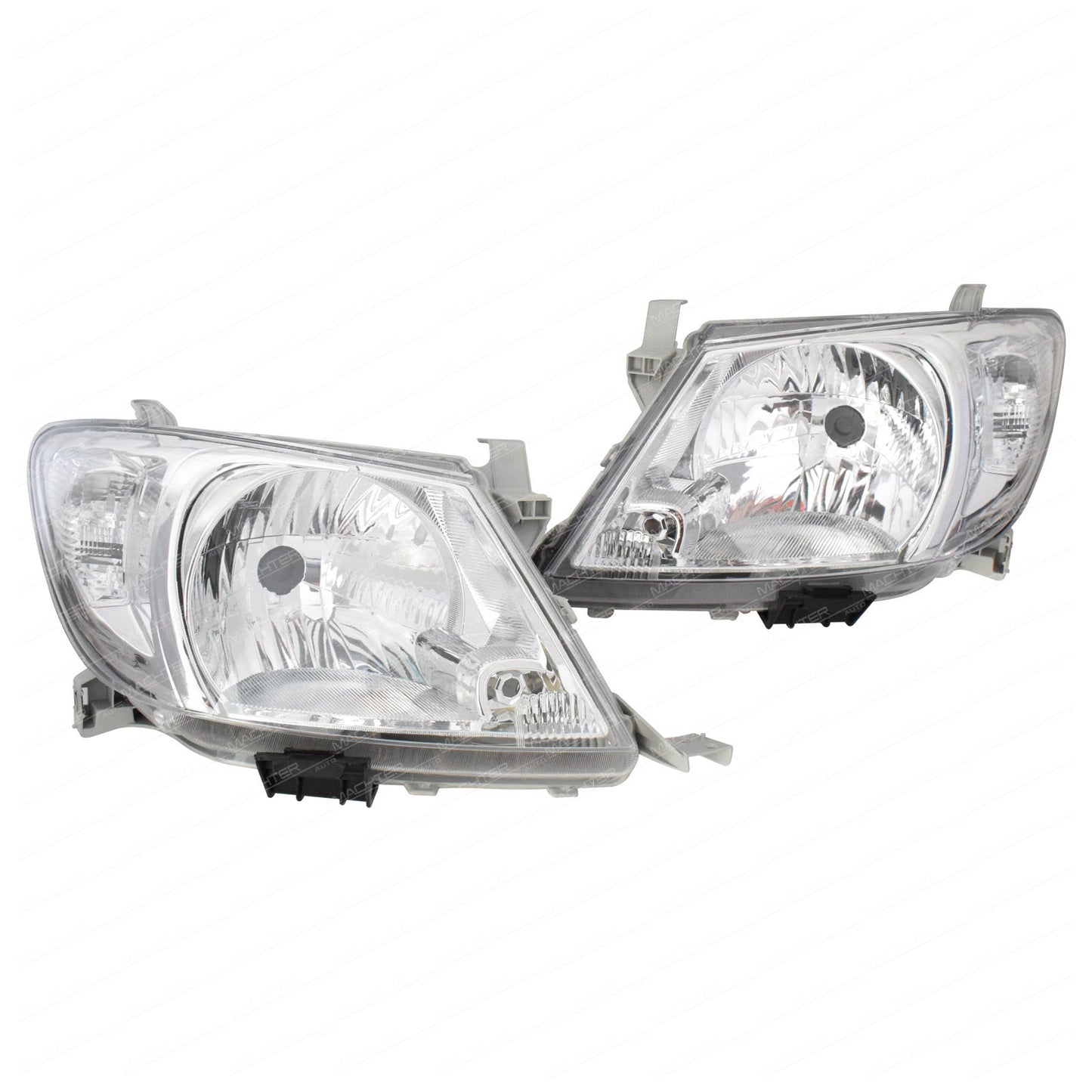 Headlights (Pair) Chrome - Suitable For Toyota Hilux TGN KUN GGN 2WD & 4WD (2005-2012)