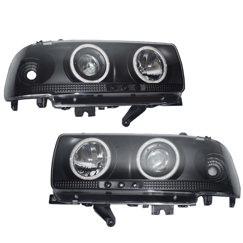 Smoke Angel Eye Pair Head Lights LED - Suitable for Landcruiser 80 Series Halo Projector AU