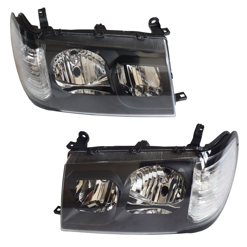 Angel Eye Headlights Projector (Pair) - Suitable For Toyota Landcruiser 100 Series 01/1998-04/2005