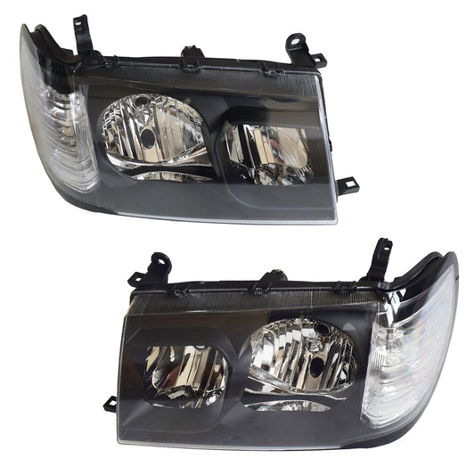 Angel Eye Headlights Projector (Pair) - Suitable For Toyota Landcruiser 100 Series 01/1998-04/2005