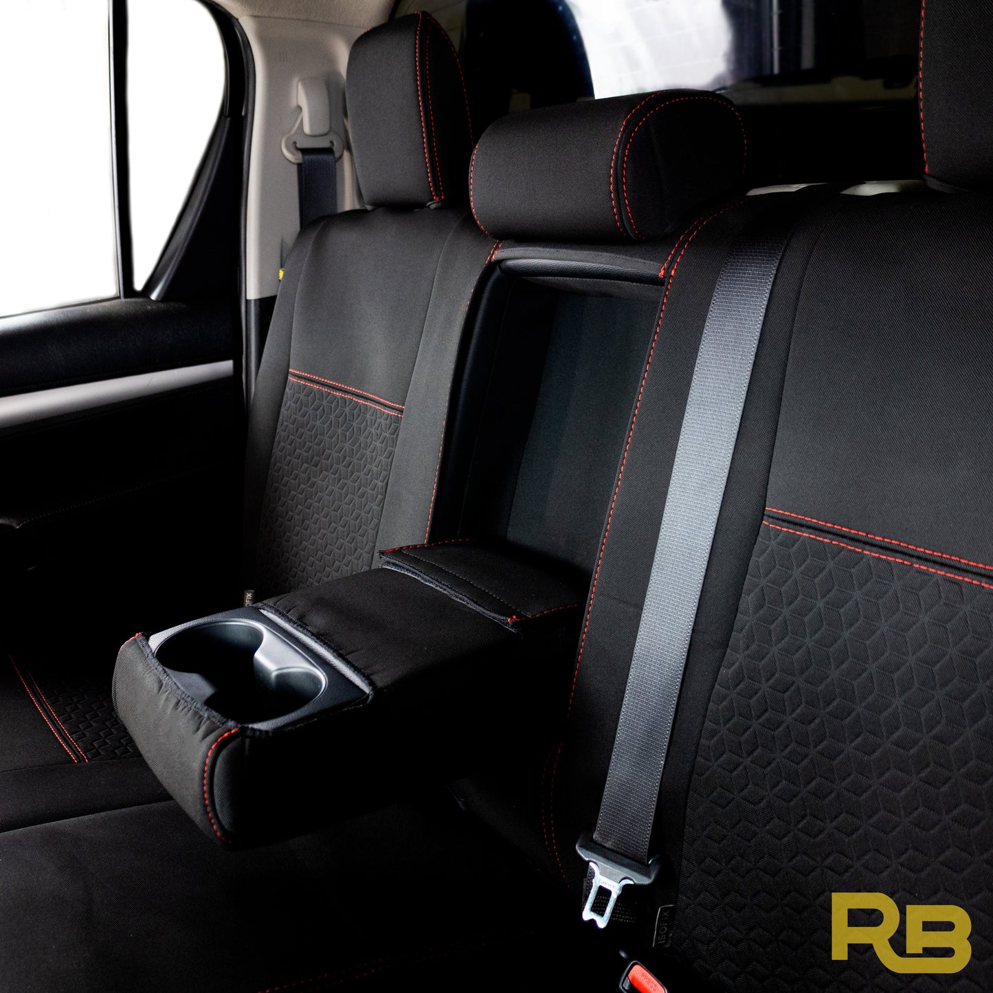 Razorback 4x4 - Toyota Hilux 8th Gen 48V V-Active - Dual Cab - GP6 Premium Neoprene Rear Row Seat Covers (Available)