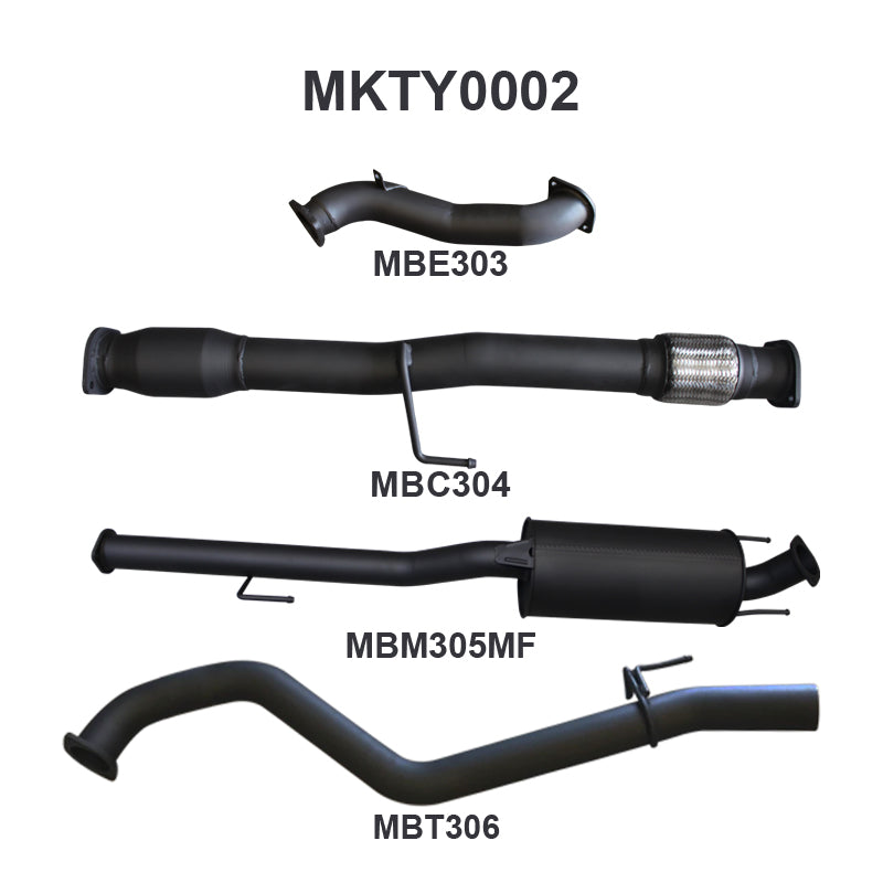 Manta Exhaust System - Hilux KUN26R / KUN16R 3.0L Turbo Diesel D4D 2005-2015