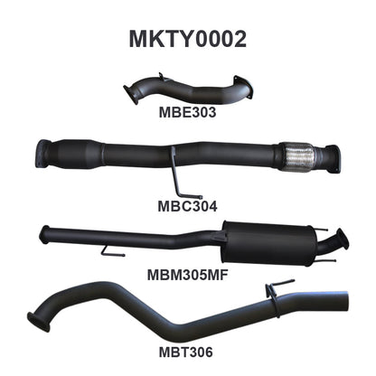 Manta Exhaust System - Hilux KUN26R / KUN16R 3.0L Turbo Diesel D4D 2005-2015