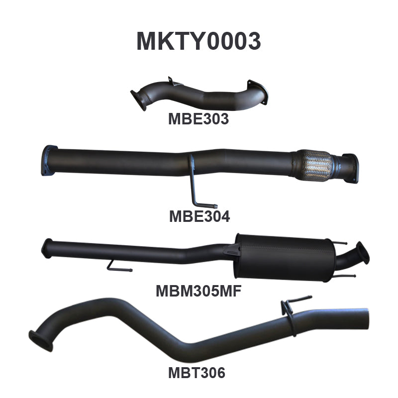 Manta Exhaust System - Hilux KUN26R / KUN16R 3.0L Turbo Diesel D4D 2005-2015