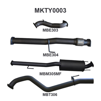 Manta Exhaust System - Hilux KUN26R / KUN16R 3.0L Turbo Diesel D4D 2005-2015