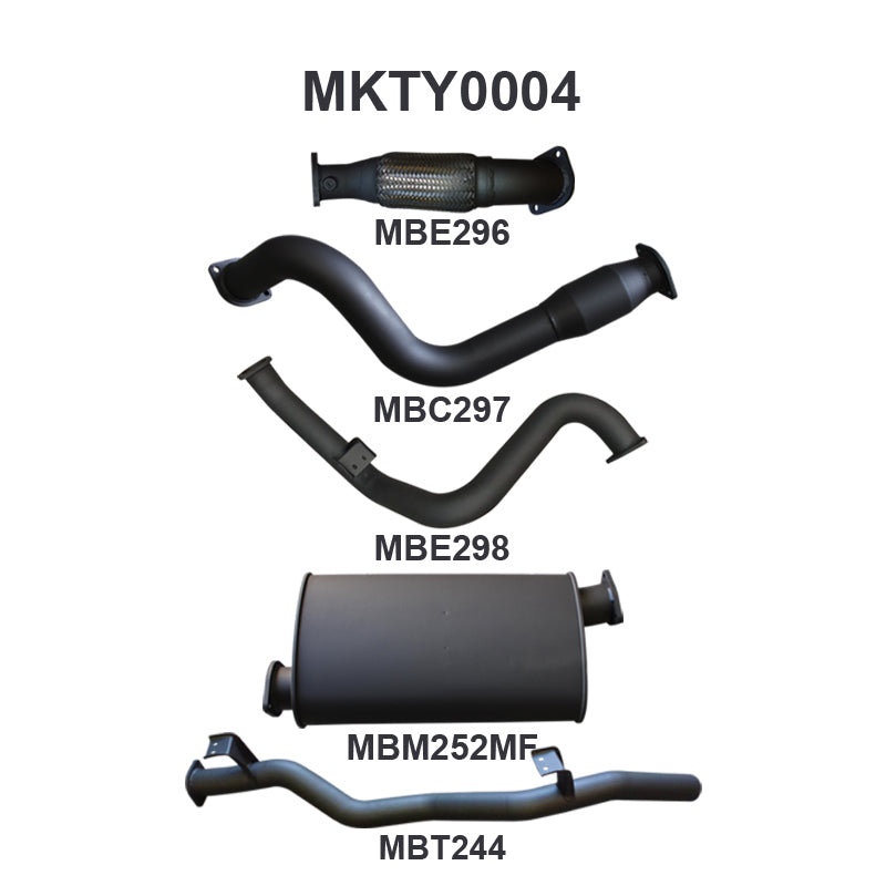 Manta Exhaust System - LandCruiser VDJ79 Single Cab 4.5L V8 2007-2016 - MKTY0004
