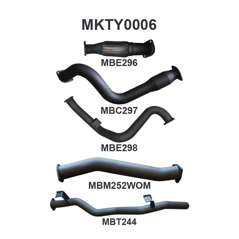 Manta Exhaust System - LandCruiser VDJ79 Single Cab 4.5L V8 2007-2016 - MKTY0006
