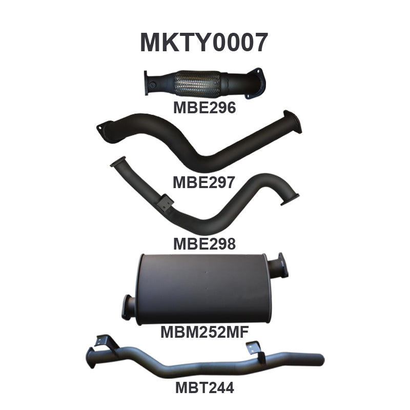 Manta Exhaust System - LandCruiser VDJ79 Single Cab 4.5L V8 2007-2016 - MKTY0007