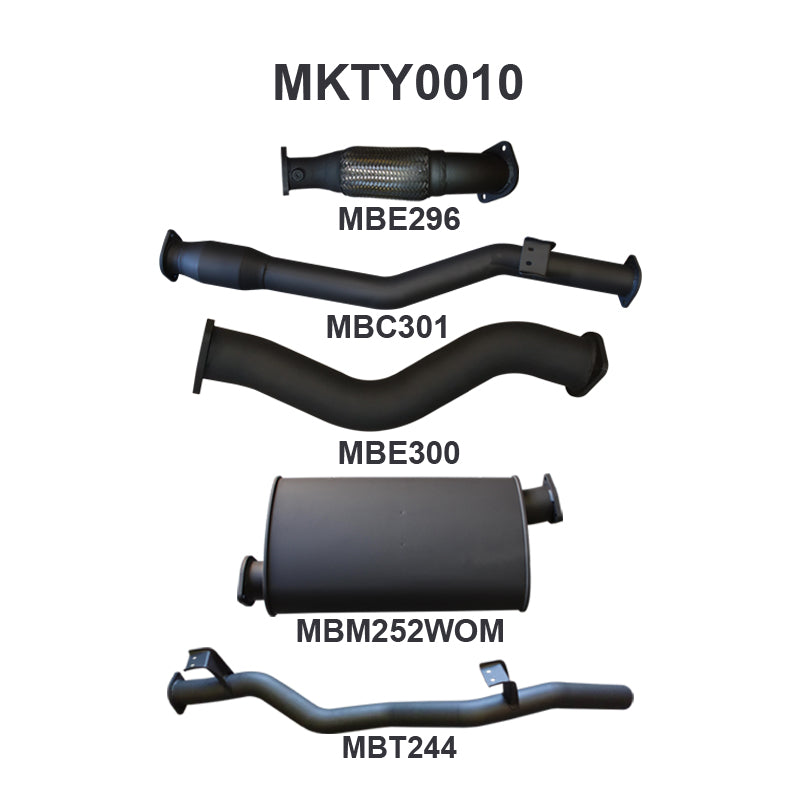 Manta Exhaust System - LandCruiser VDJ79 Dual Cab 4.5L V8 2012-2016 - MKTY0010