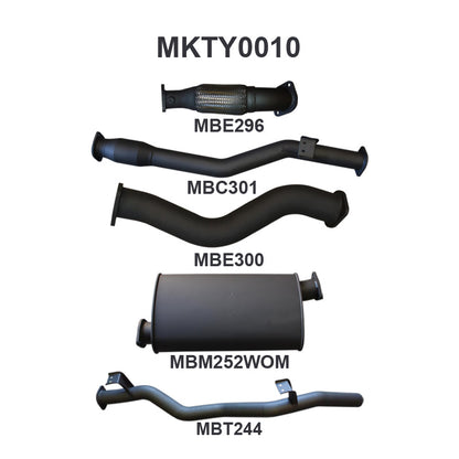 Manta Exhaust System - LandCruiser VDJ79 Dual Cab 4.5L V8 2012-2016 - MKTY0010