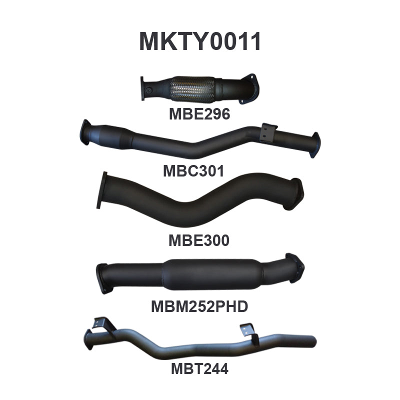 Manta Exhaust System - LandCruiser VDJ79 Dual Cab 4.5L V8 2012-2016 - MKTY0011