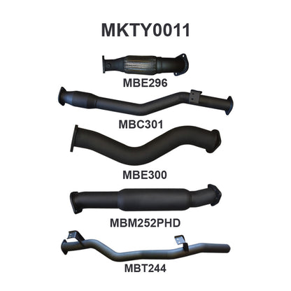 Manta Exhaust System - LandCruiser VDJ79 Dual Cab 4.5L V8 2012-2016 - MKTY0011