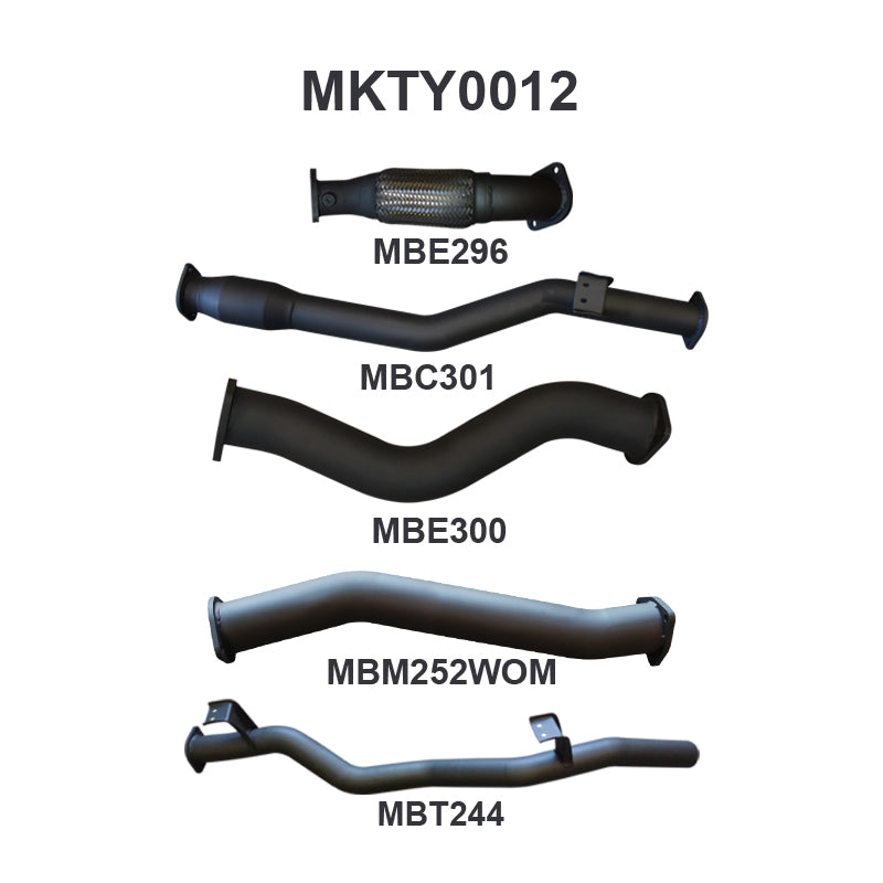 Manta Exhaust System - LandCruiser VDJ79 Dual Cab 4.5L V8 2012-2016 - MKTY0012