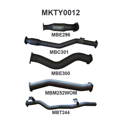 Manta Exhaust System - LandCruiser VDJ79 Dual Cab 4.5L V8 2012-2016 - MKTY0012