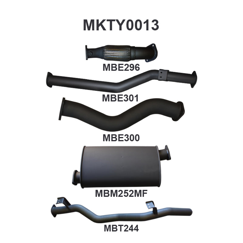Manta Exhaust System - LandCruiser VDJ79 Dual Cab 4.5L V8 2012-2016 - MKTY0013
