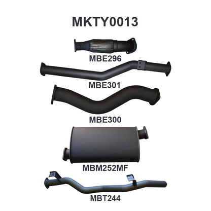 Manta Exhaust System - LandCruiser VDJ79 Dual Cab 4.5L V8 2012-2016 - MKTY0013