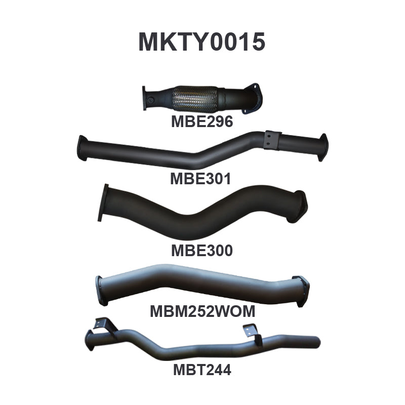 Manta Exhaust System - LandCruiser VDJ79 Dual Cab 4.5L V8 2012-2016 - MKTY0015
