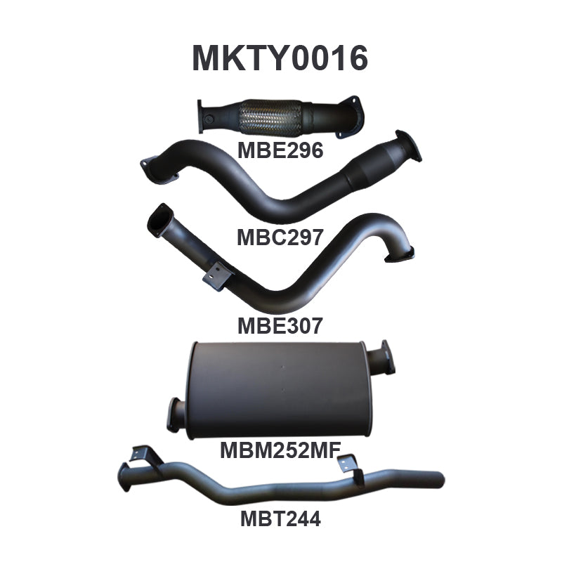 Manta Exhaust System - LandCruiser VDJ78 Troop Carrier 4.5L V8 2007-2016 - MKTY0016