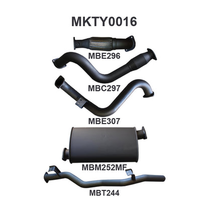 Manta Exhaust System - LandCruiser VDJ78 Troop Carrier 4.5L V8 2007-2016 - MKTY0016