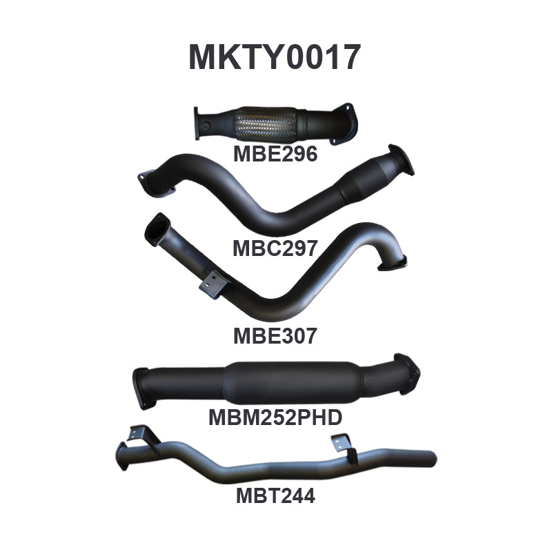 Manta Exhaust System - LandCruiser VDJ78 Troop Carrier 4.5L V8 2007-2016 - MKTY0017