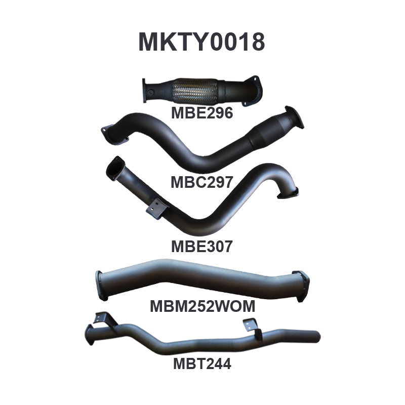 Manta Exhaust System - LandCruiser VDJ78 Troop Carrier 4.5L V8 2007-2016 - MKTY0018
