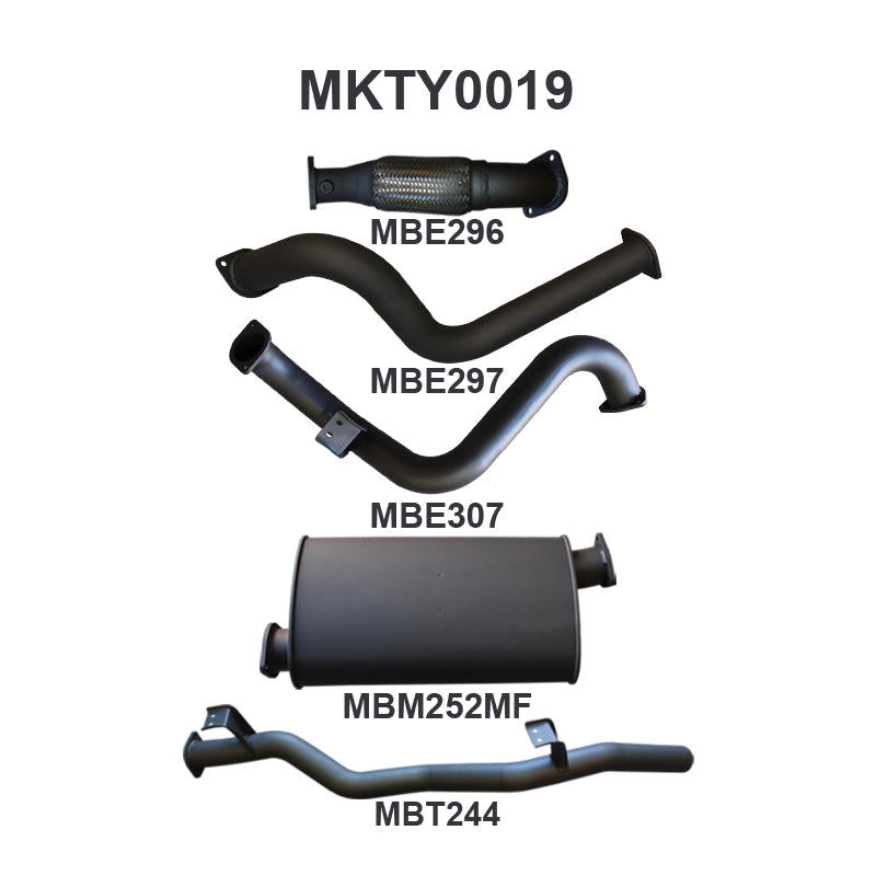 Manta Exhaust System - LandCruiser VDJ78 Troop Carrier 4.5L V8 2007-2016 - MKTY0019