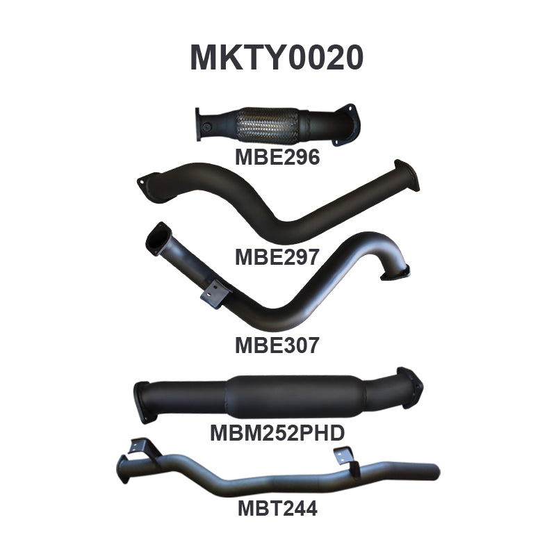 Manta Exhaust System - LandCruiser VDJ78 Troop Carrier 4.5L V8 2007-2016 - MKTY0020