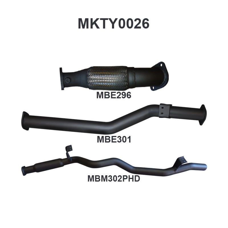 Manta Exhaust System - LandCruiser VDJ76 Wagon 4.5L V8 2007-2016 - MKTY0026