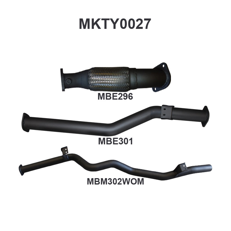 Manta Exhaust System - LandCruiser VDJ76 Wagon 4.5L V8 2007-2016 - MKTY0027