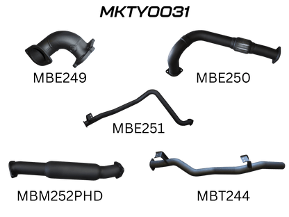 Manta Exhaust System - LandCruiser HDJ79 4.2L 1HD Turbo Diesel Ute - MKTY0031