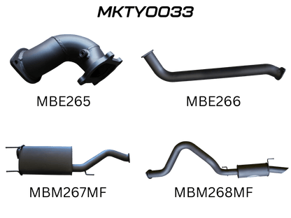 Manta Exhaust System - LandCruiser HDJ100 4.2L 1HD Turbo Diesel Wagon