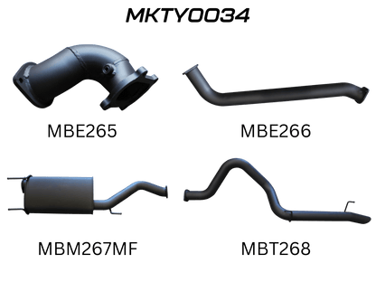 Manta Exhaust System - LandCruiser HDJ100 4.2L 1HD Turbo Diesel Wagon
