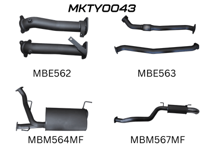 Manta Exhaust System - LandCruiser VDJ200 4.5L V8 Twin Turbo Diesel Wagon 2007-2015