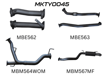 Manta Exhaust System - LandCruiser VDJ200 4.5L V8 Twin Turbo Diesel Wagon 2007-2015
