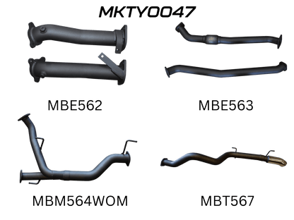 Manta Exhaust System - LandCruiser VDJ200 4.5L V8 Twin Turbo Diesel Wagon 2007-2015