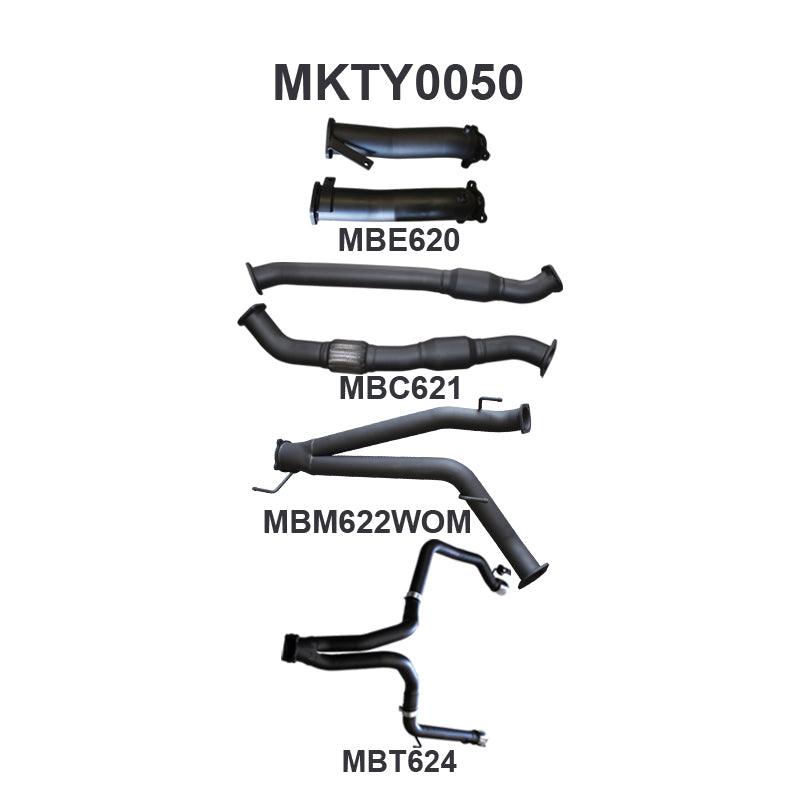 Manta Exhaust System - LandCruiser VDJ200 4.5L V8 Twin Turbo Diesel Wagon 2007-2015