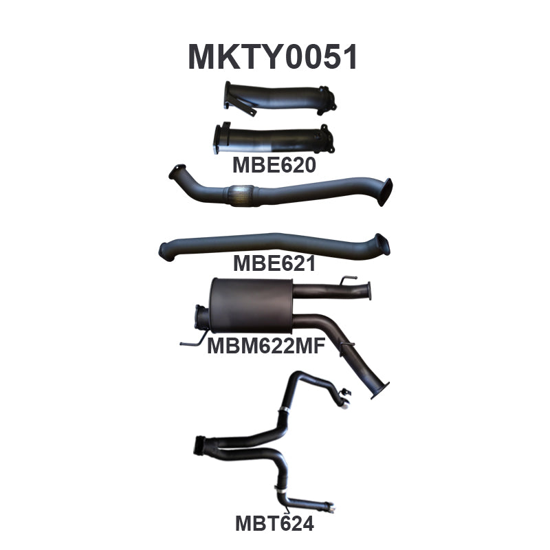 Manta Exhaust System - LandCruiser VDJ200 4.5L V8 Twin Turbo Diesel Wagon 2007-2015