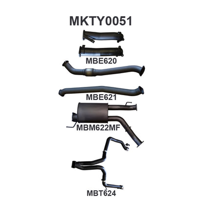 Manta Exhaust System - LandCruiser VDJ200 4.5L V8 Twin Turbo Diesel Wagon 2007-2015