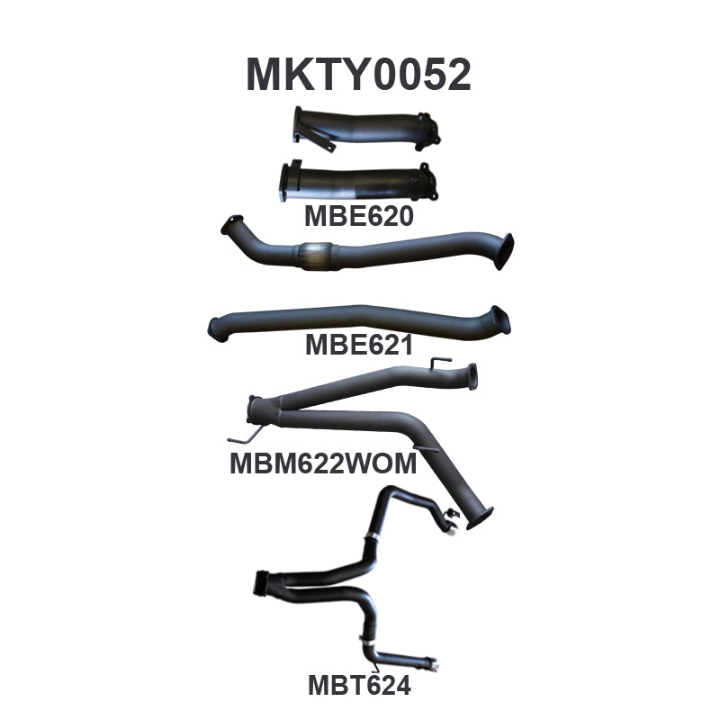 Manta Exhaust System - LandCruiser VDJ200 4.5L V8 Twin Turbo Diesel Wagon 2007-2015